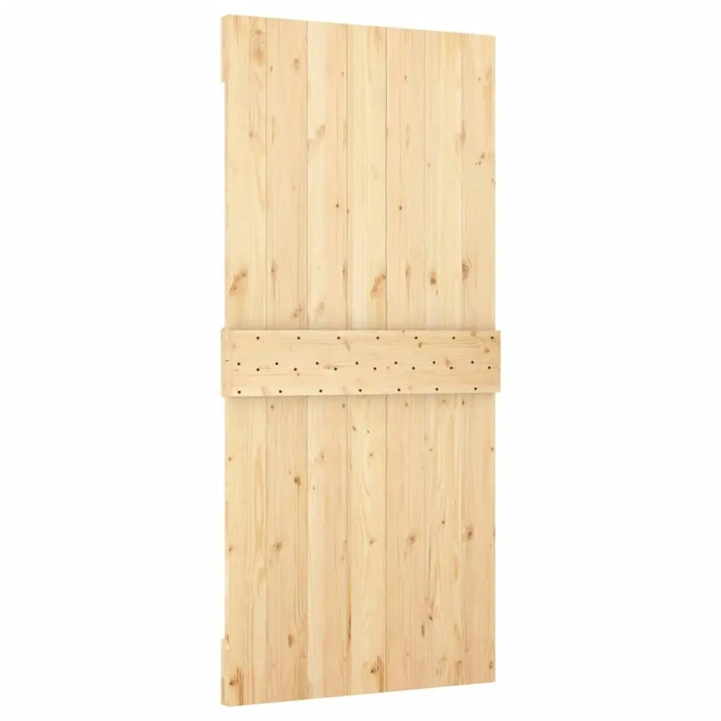 Sliding Door with Hardware Set 90x210 cm Solid Wood Pine 3203085