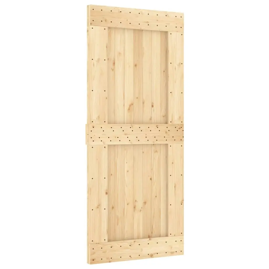 Sliding Door with Hardware Set 90x210 cm Solid Wood Pine 3203131