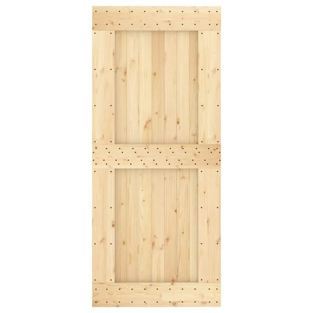 Sliding Door with Hardware Set 90x210 cm Solid Wood Pine 3203263