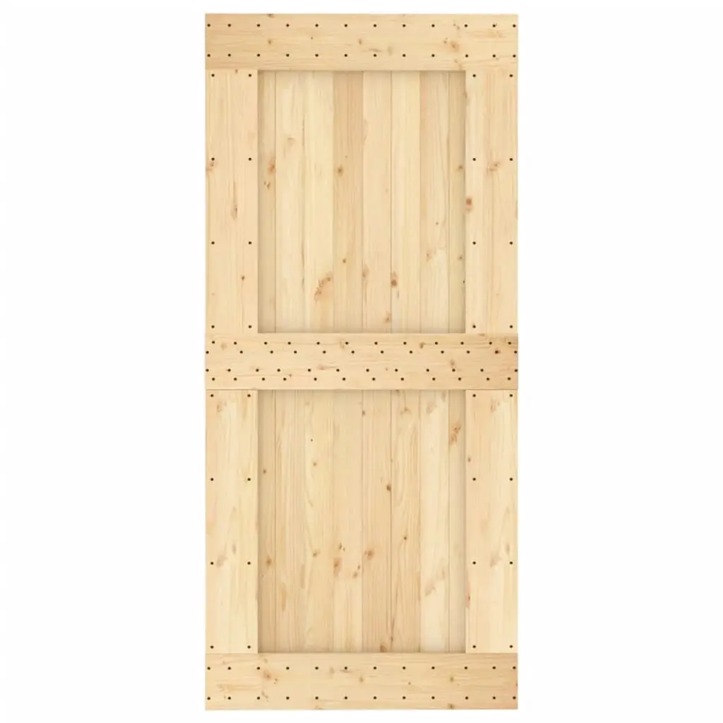 Sliding Door with Hardware Set 95x210 cm Solid Wood Pine 3203149