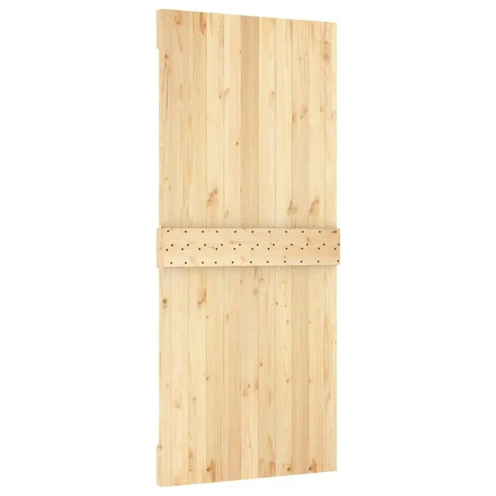 Sliding Door with Hardware Set 90x210 cm Solid Wood Pine 3203269