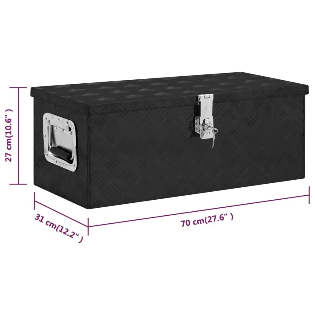 Storage Box Black 70x31x27 cm Aluminium 152251