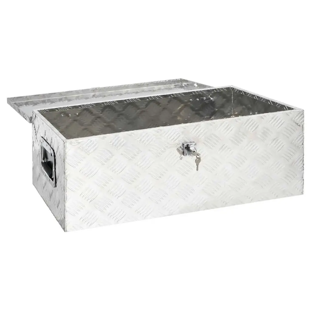 Storage Box Silver 90x47x33.5 cm Aluminium 152254