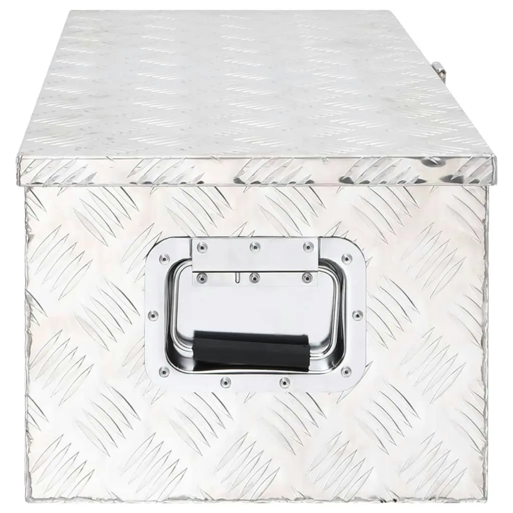 Storage Box Silver 80x39x30 cm Aluminium 152252