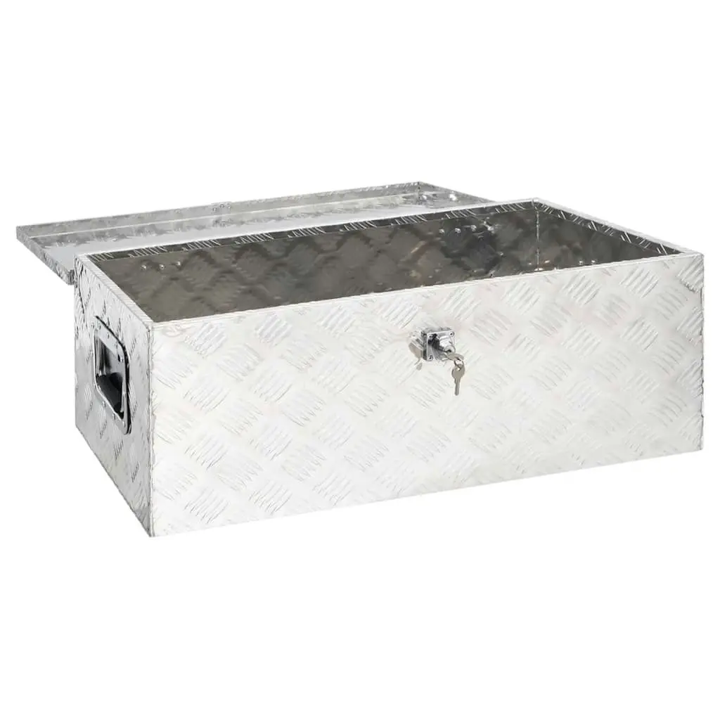 Storage Box Silver 80x39x30 cm Aluminium 152252