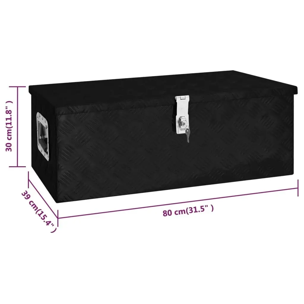 Storage Box Black 80x39x30 cm Aluminium 152253