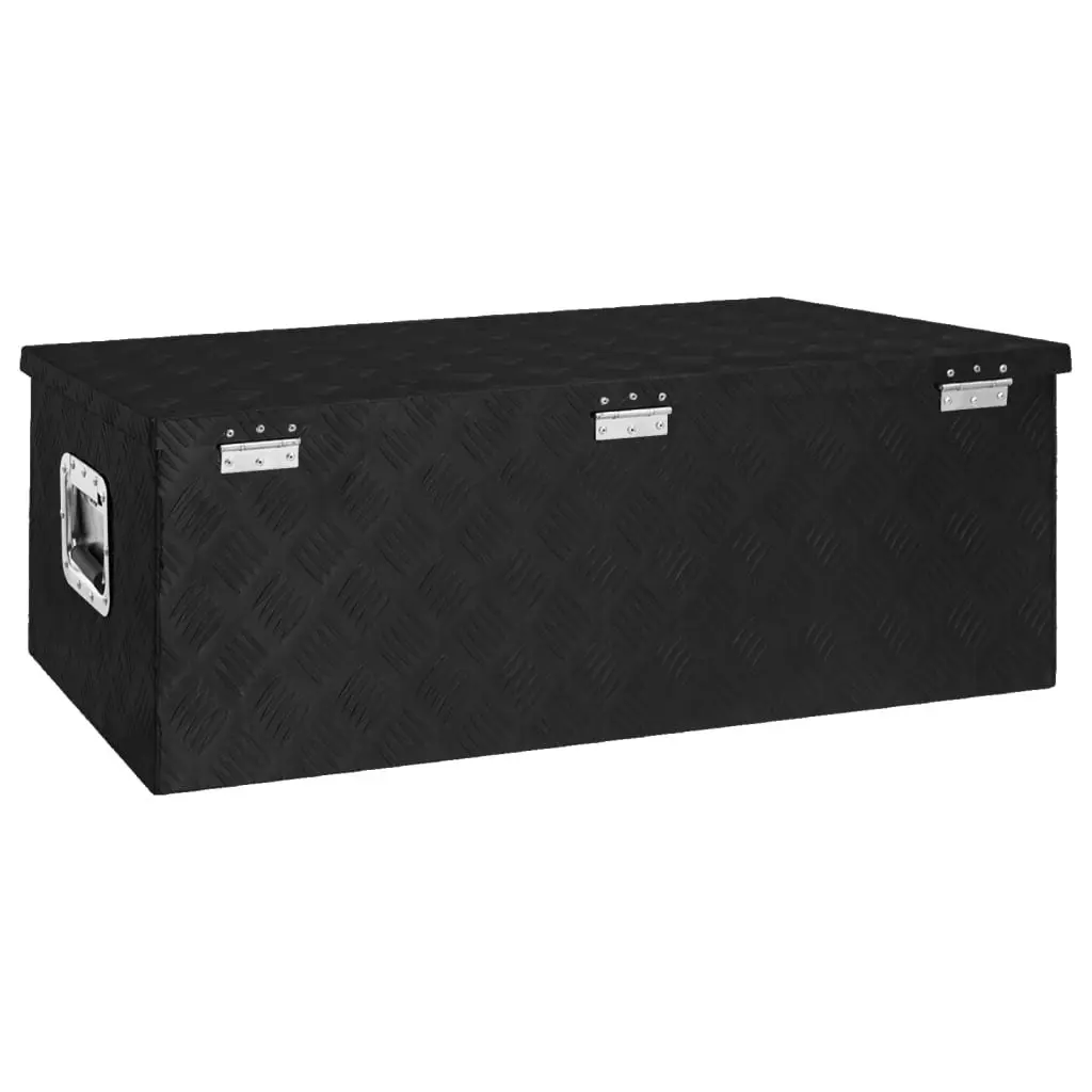 Storage Box Black 90x47x33.5 cm Aluminium 152255