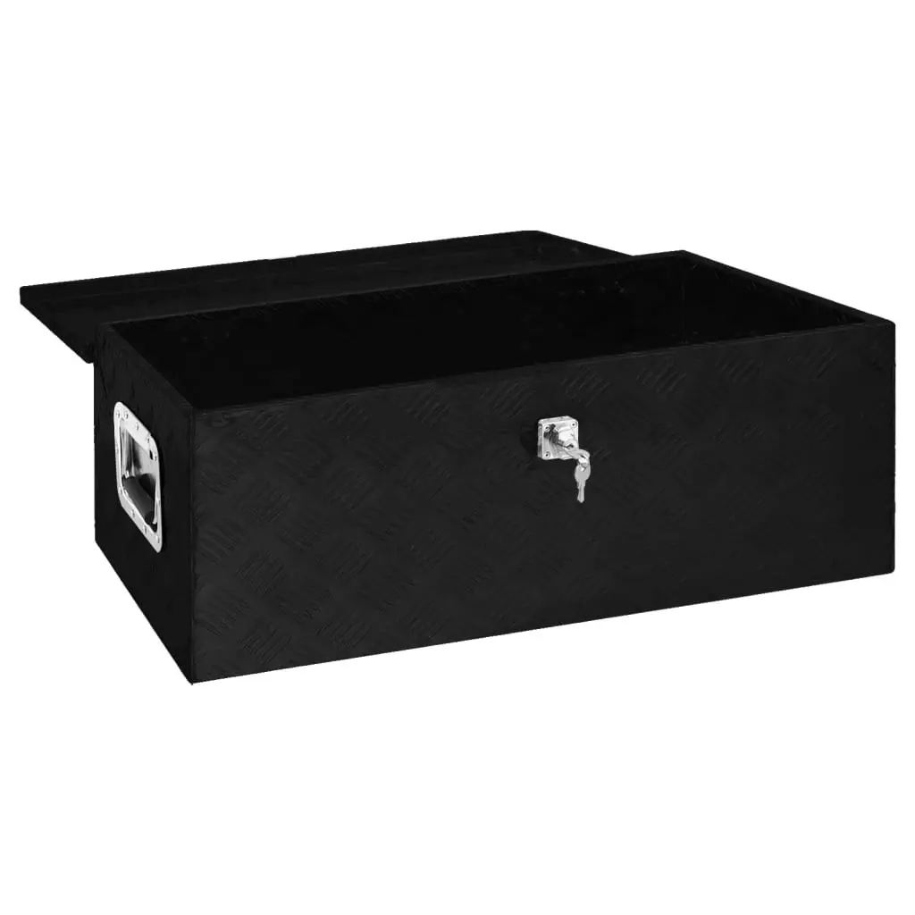 Storage Box Black 90x47x33.5 cm Aluminium 152255