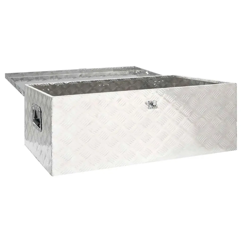 Storage Box Silver 100x55x37 cm Aluminium 152256