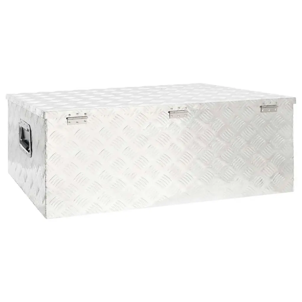 Storage Box Silver 100x55x37 cm Aluminium 152256