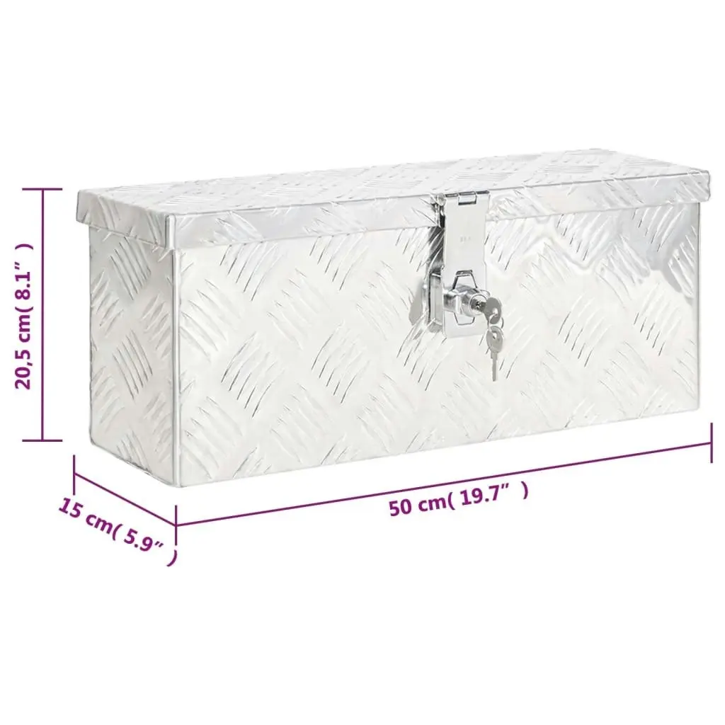 Storage Box Silver 50x15x20.5 cm Aluminium 152246