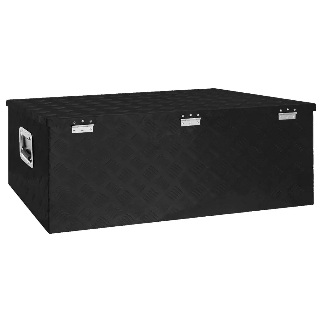 Storage Box Black 100x55x37 cm Aluminium 152257