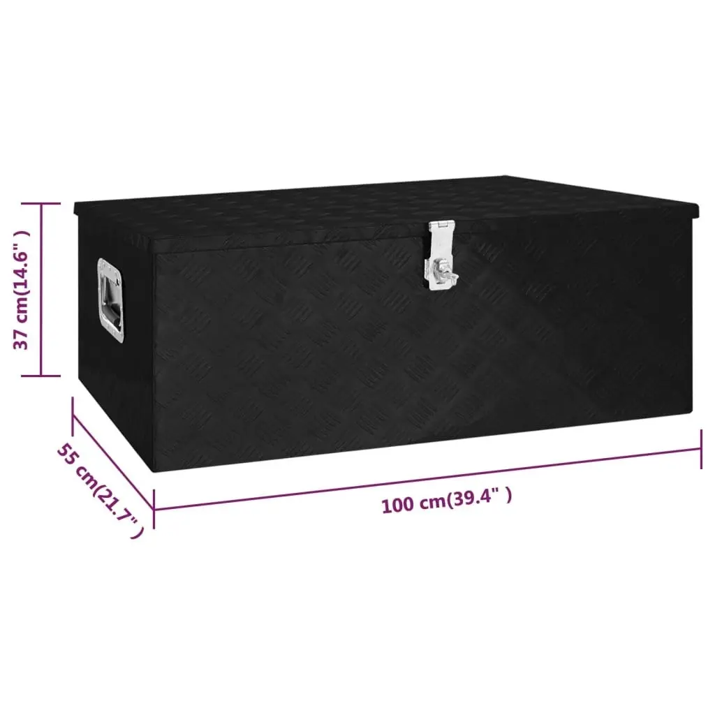 Storage Box Black 100x55x37 cm Aluminium 152257