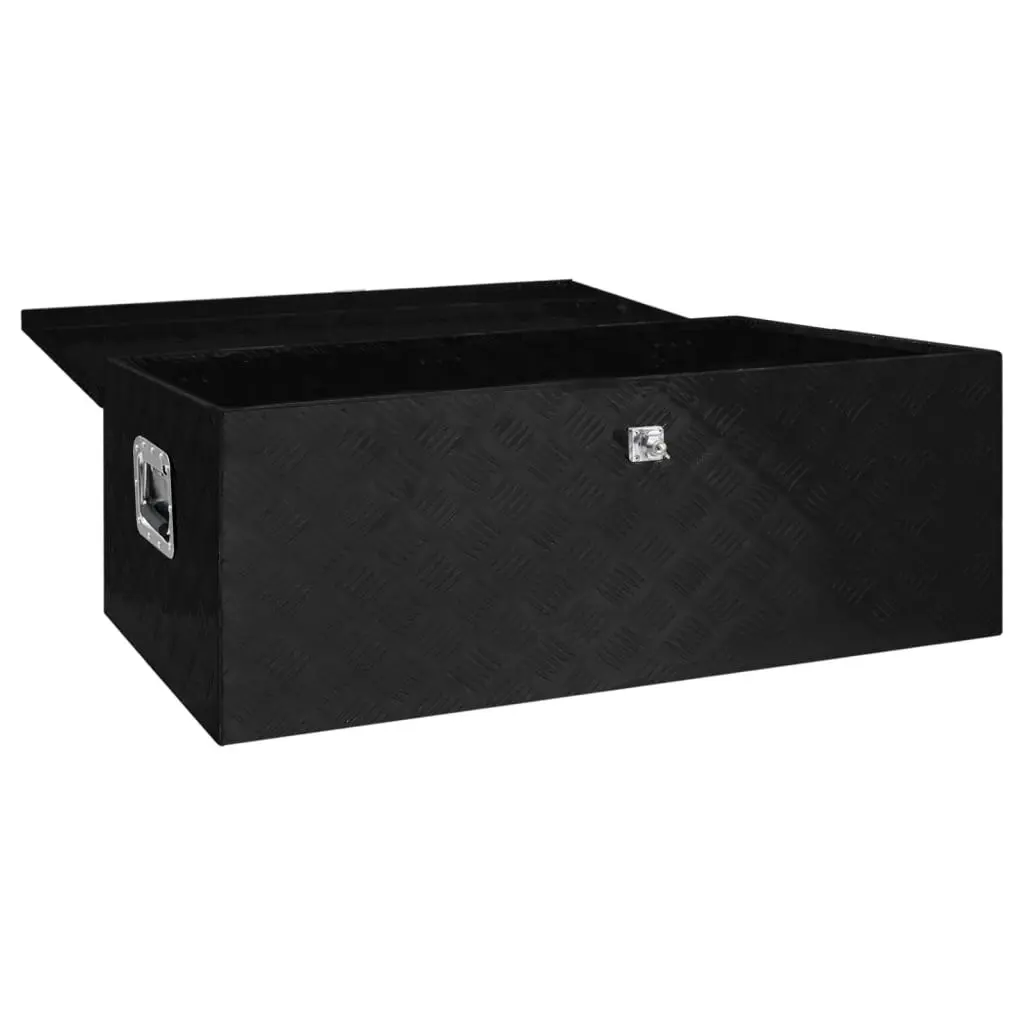 Storage Box Black 100x55x37 cm Aluminium 152257