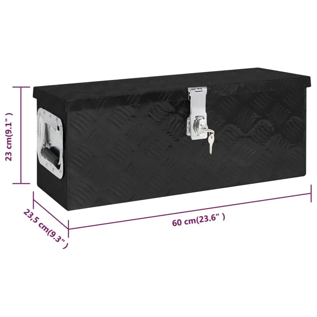 Storage Box Black 60x23.5x23 cm Aluminium 152249