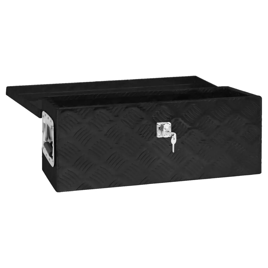 Storage Box Black 60x23.5x23 cm Aluminium 152249