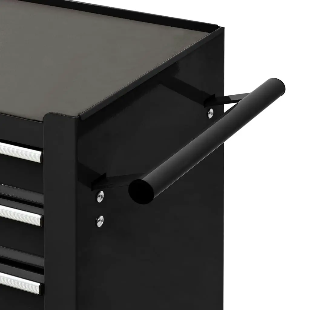 Tool Trolley with 4 Drawers Steel Black 147189