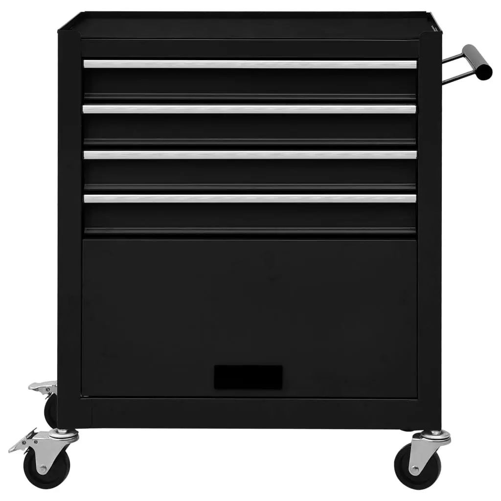 Tool Trolley with 4 Drawers Steel Black 147189