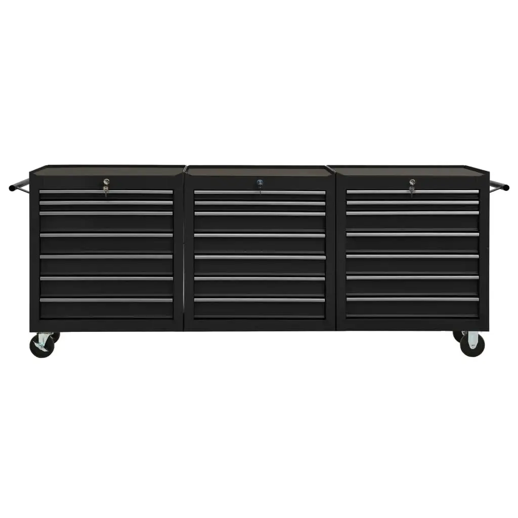 Tool Trolley with 21 Drawers Steel Black 3056742