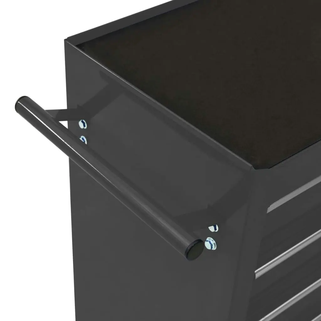 Tool Trolley with 15 Drawers Steel Black 3056741