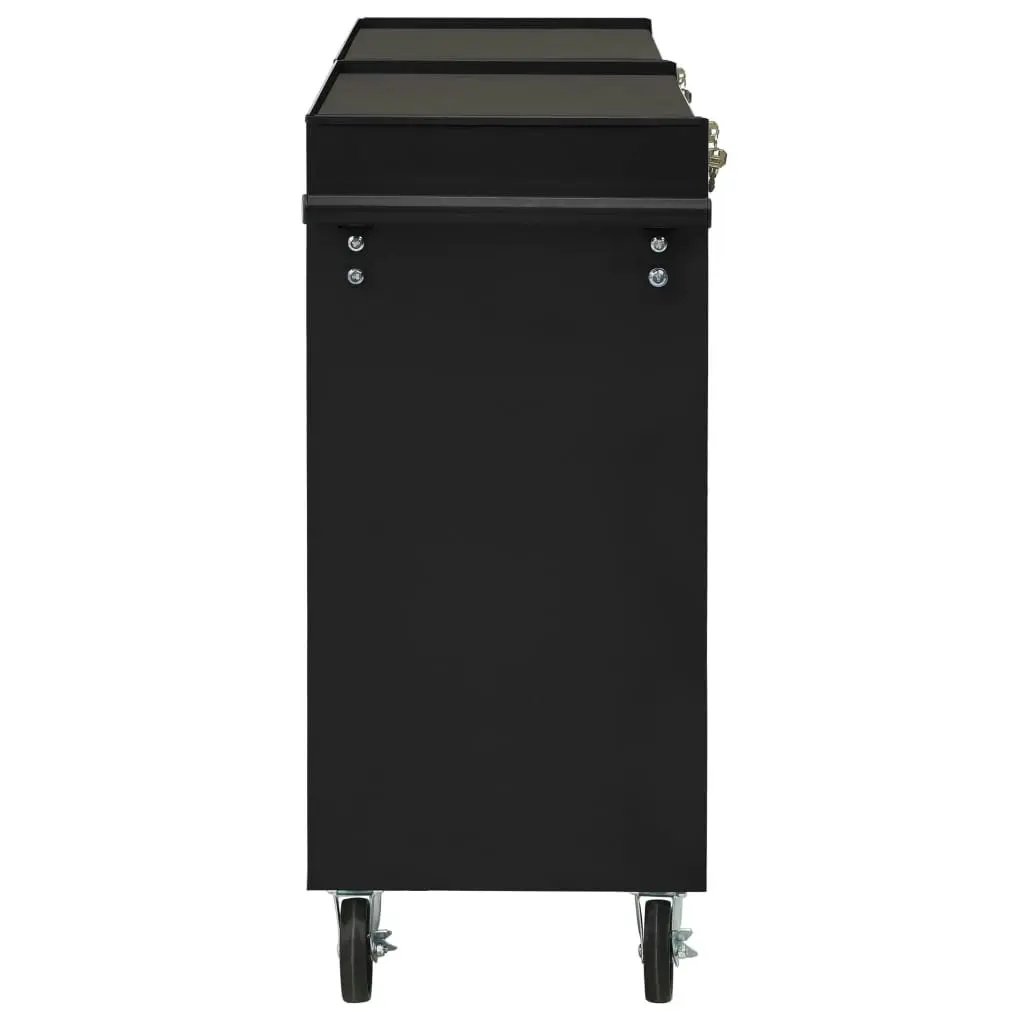 Tool Trolley with 10 Drawers Steel Black 3056735