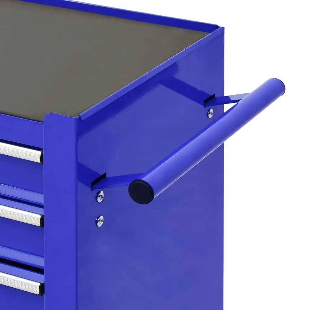 Tool Trolley with 4 Drawers Steel Blue 147188