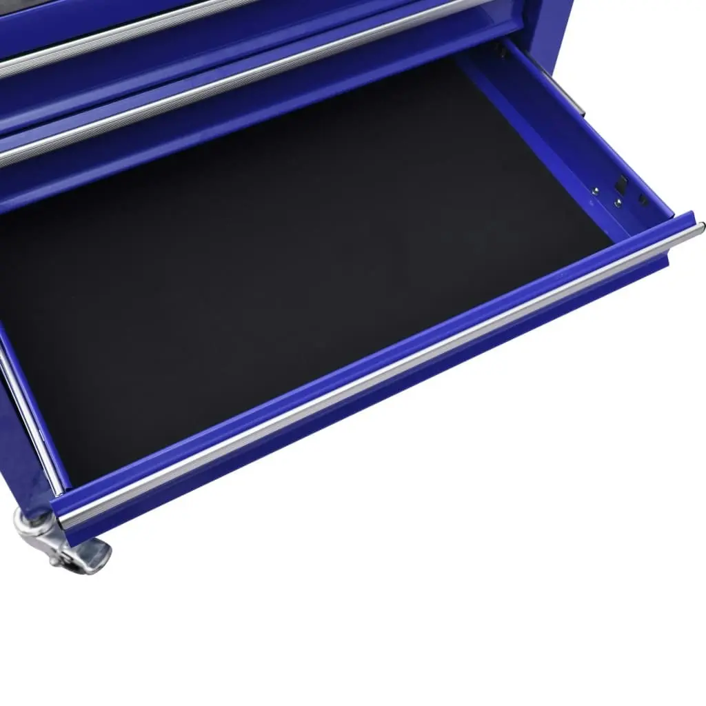 Tool Trolley with 4 Drawers Steel Blue 147188