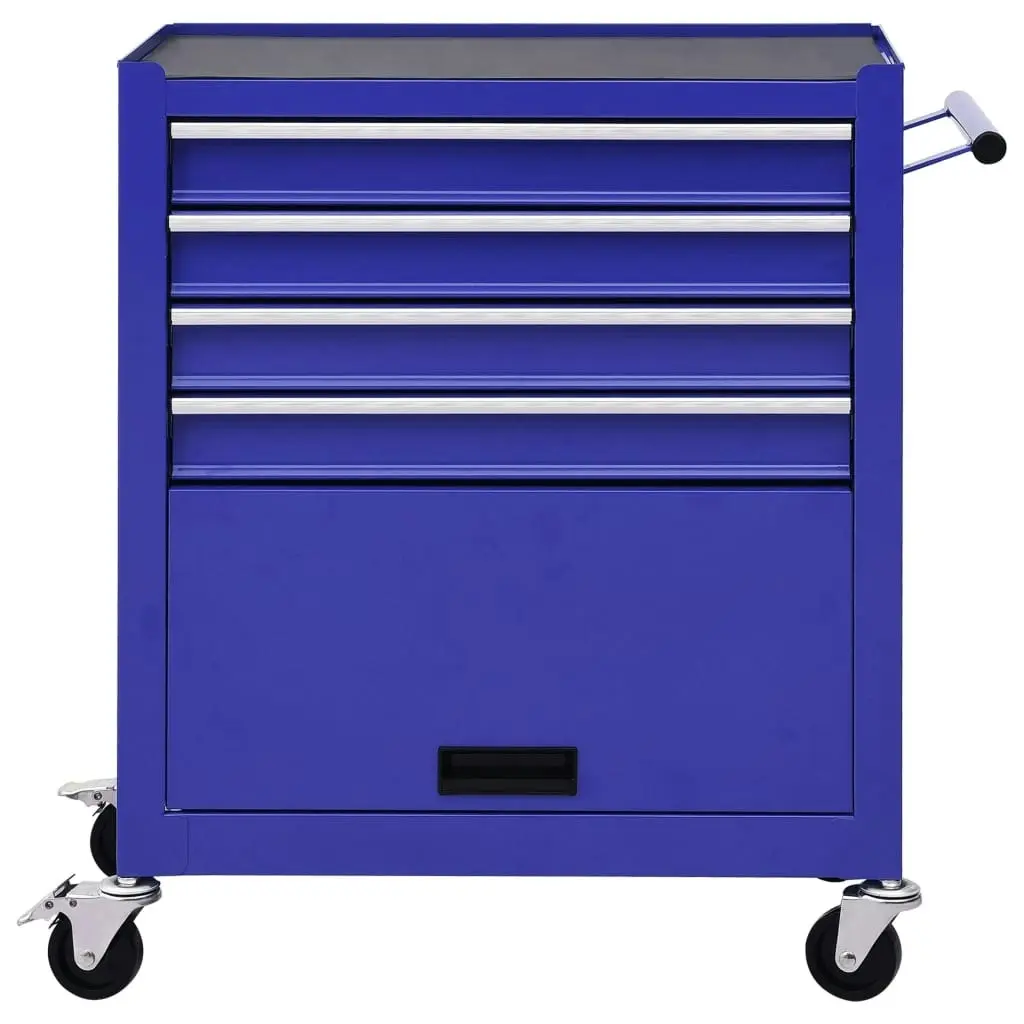 Tool Trolley with 4 Drawers Steel Blue 147188