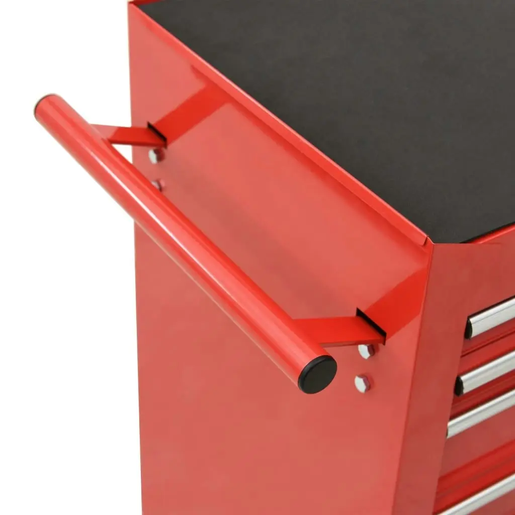 Tool Trolley with 21 Drawers Steel Red 3056738