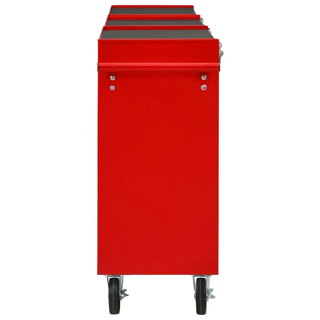 Tool Trolley with 15 Drawers Steel Red 3056737