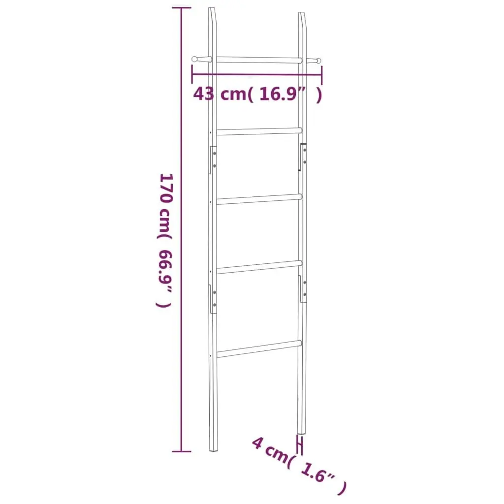 Towel Ladder 170 cm Solid Wood Walnut 350375