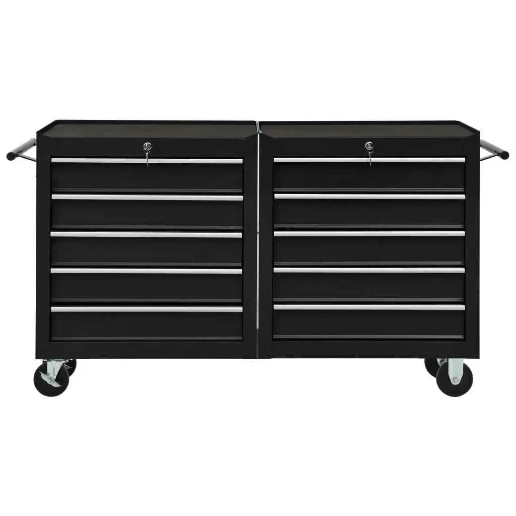 Tool Trolley with 5 Drawers Black 69x33x77 cm Steel 147183