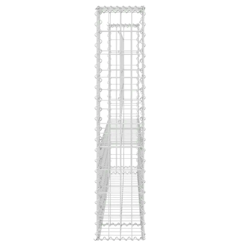 U-shape Gabion Basket with 2 Posts Iron 140x20x100 cm 151275