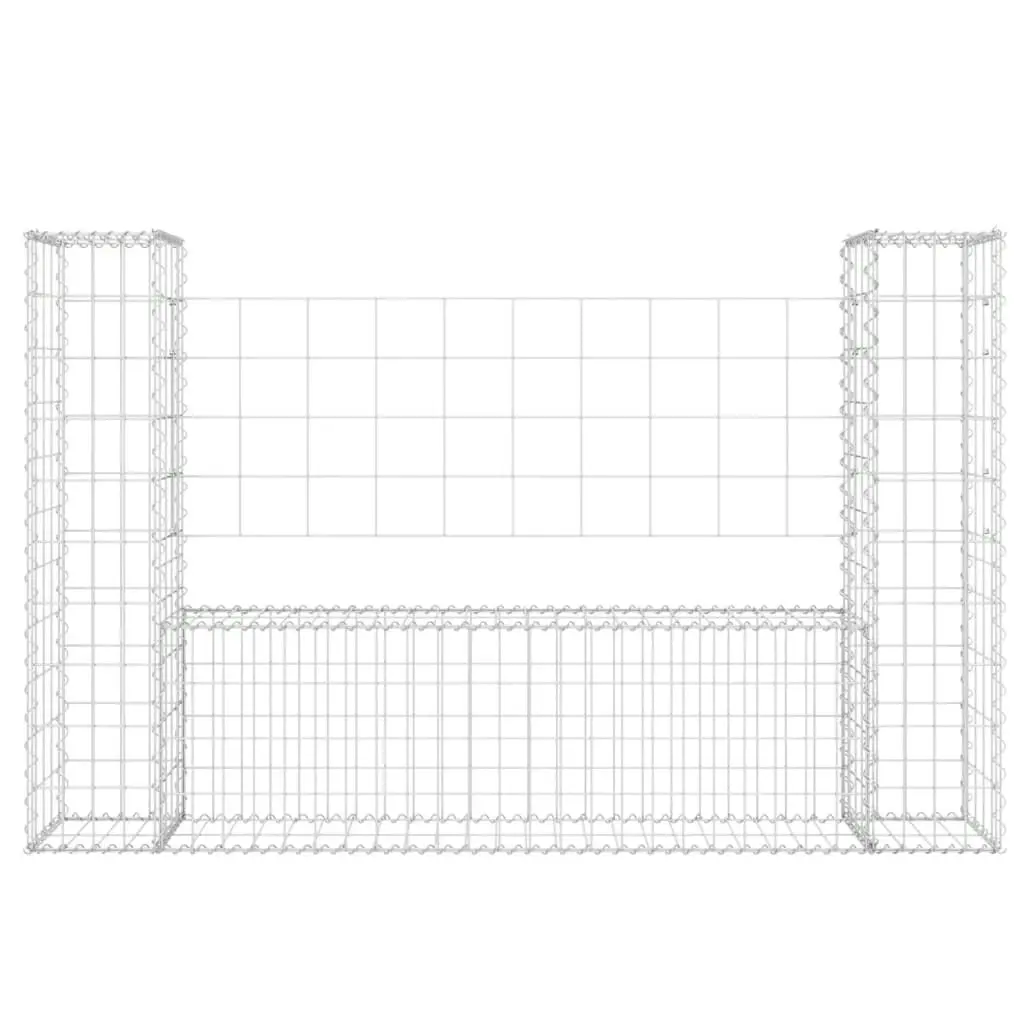 U-shape Gabion Basket with 2 Posts Iron 140x20x100 cm 151275