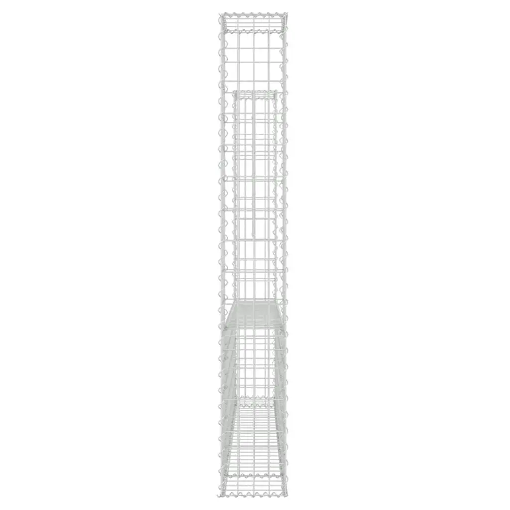 U-shape Gabion Basket with 2 Posts Iron 140x20x150 cm 151282