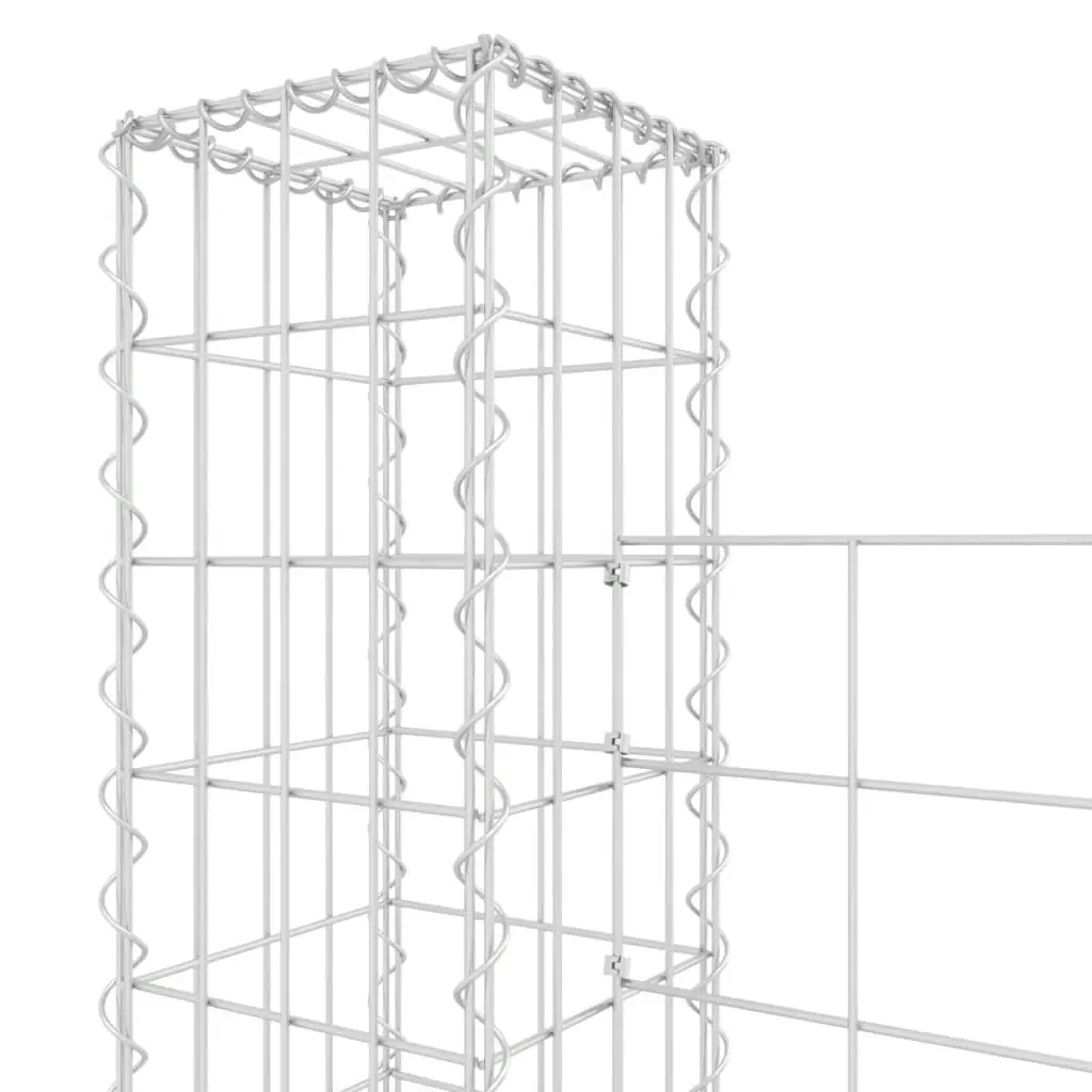 U-shape Gabion Basket with 5 Posts Iron 500x20x150 cm 151285