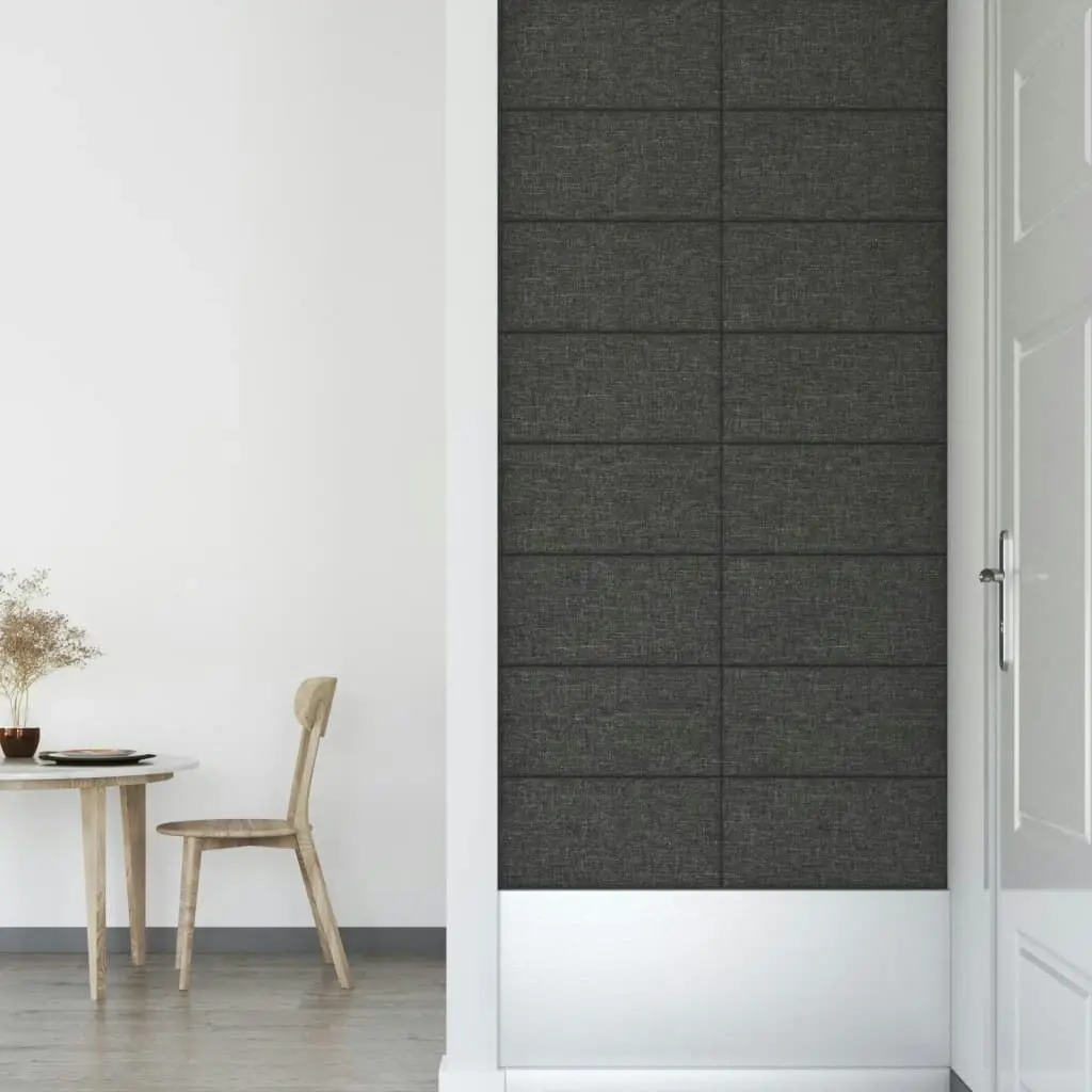 Wall Panels 12 pcs Dark Grey 60x30 cm Fabric 2.16 mÂ² 343846