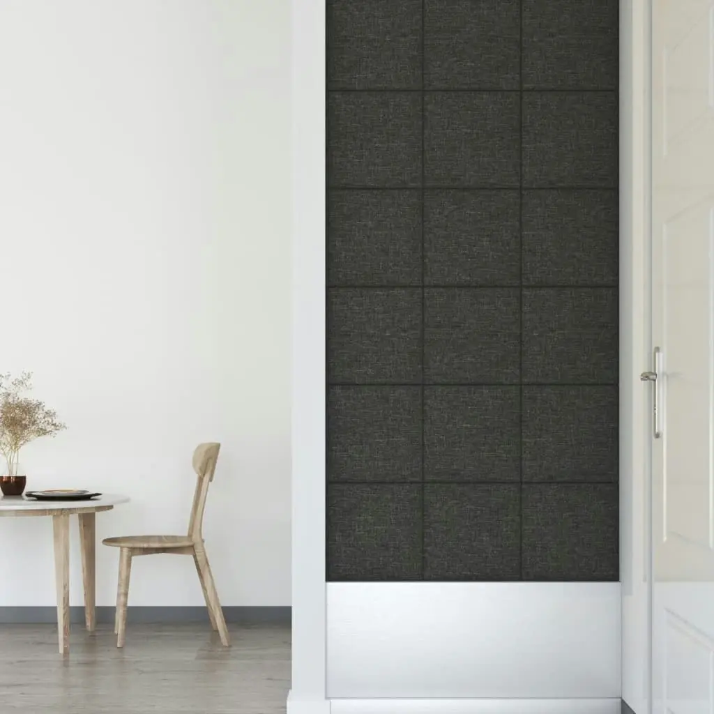 Wall Panels 12 pcs Dark Grey 30x30 cm Fabric 1.08 mÂ² 343790