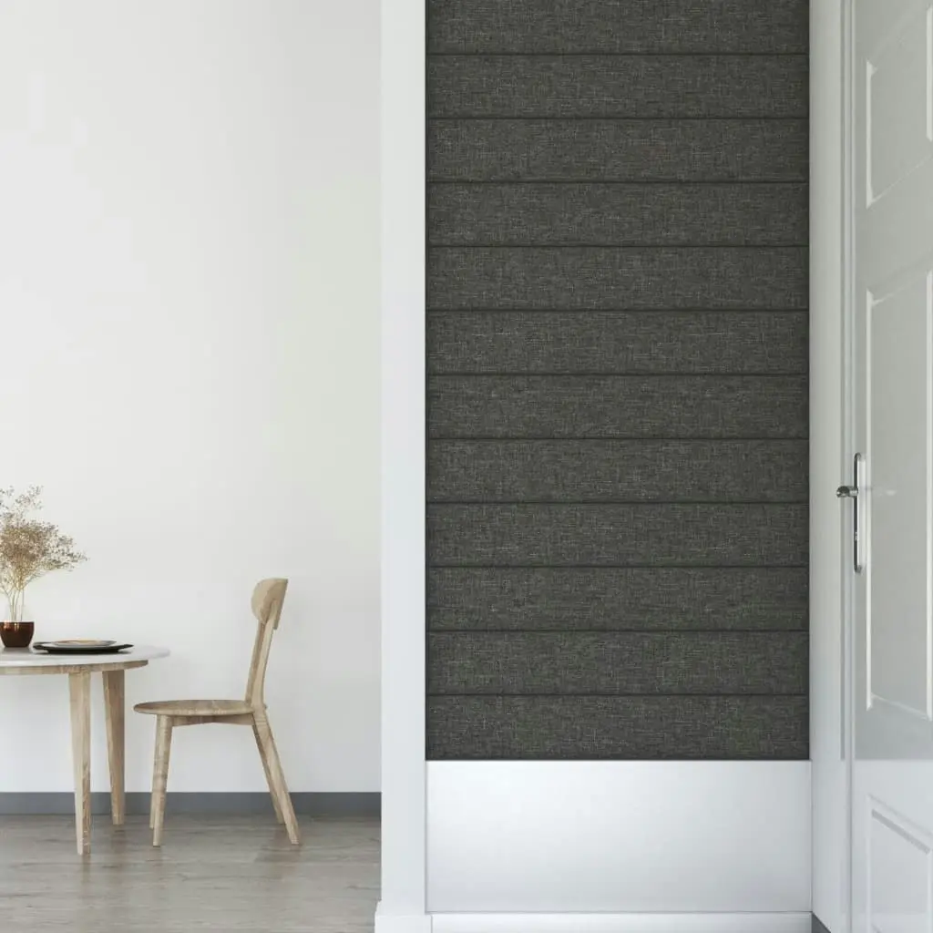 Wall Panels 12 pcs Dark Grey 90x15 cm Fabric 1.62 mÂ² 343874