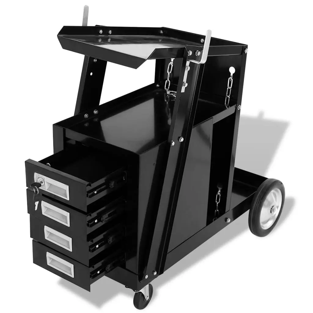 Welding Cart with 4 Drawers Black 142363