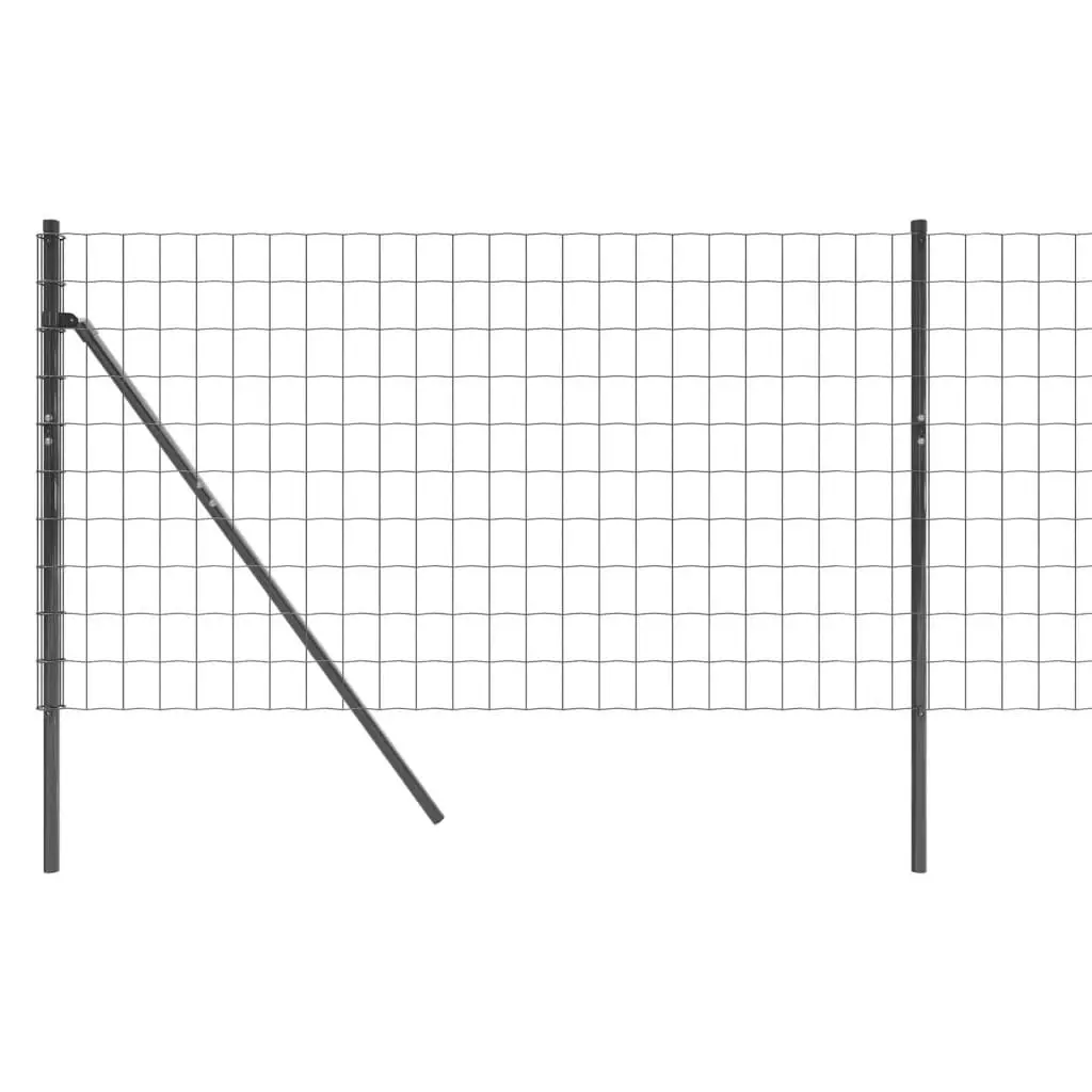 Wire Mesh Fence Anthracite 0.8x25 m Galvanised Steel 154216