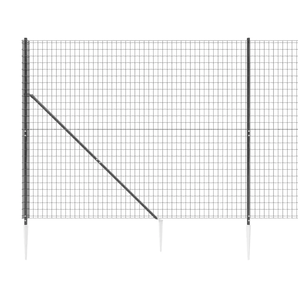 Wire Mesh Fence with Spike Anchors Anthracite 1.4x10 m 154243