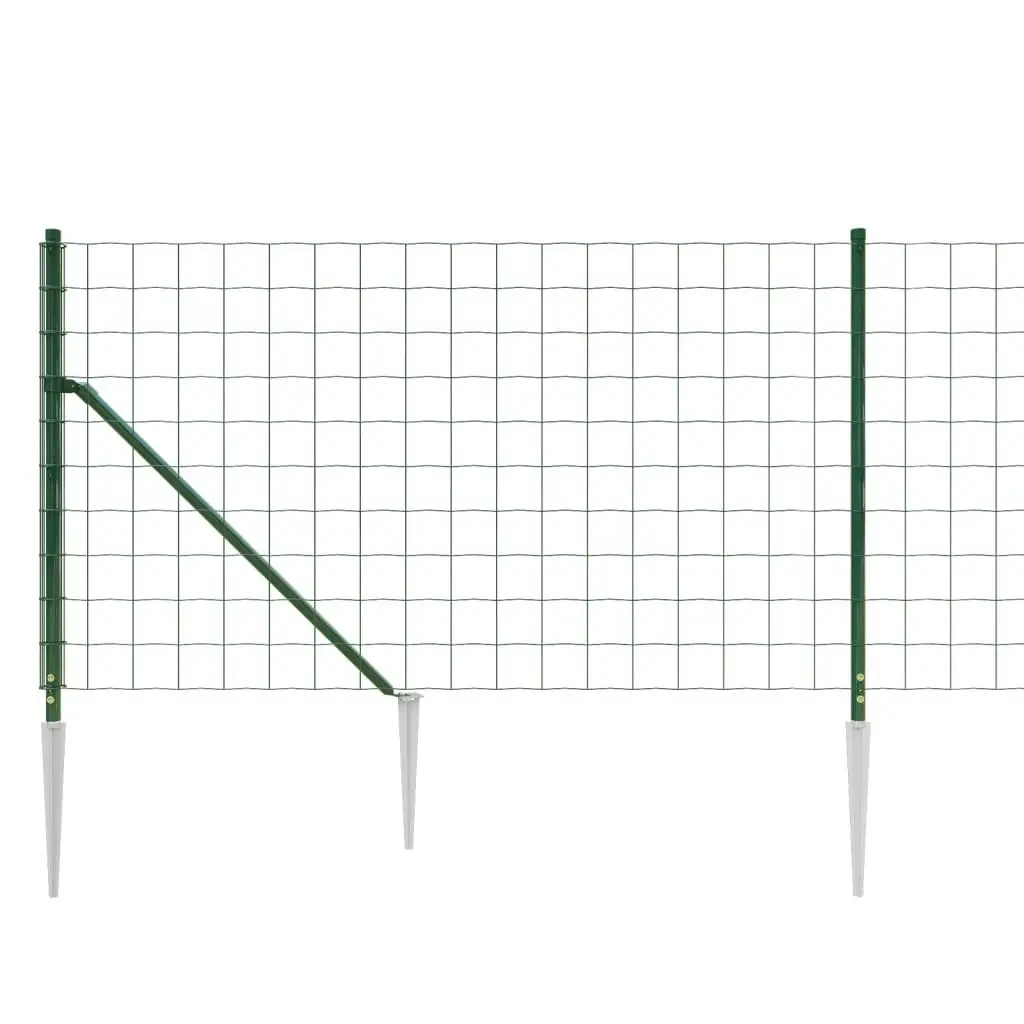 Wire Mesh Fence with Spike Anchors Green 0.8x25 m 154136