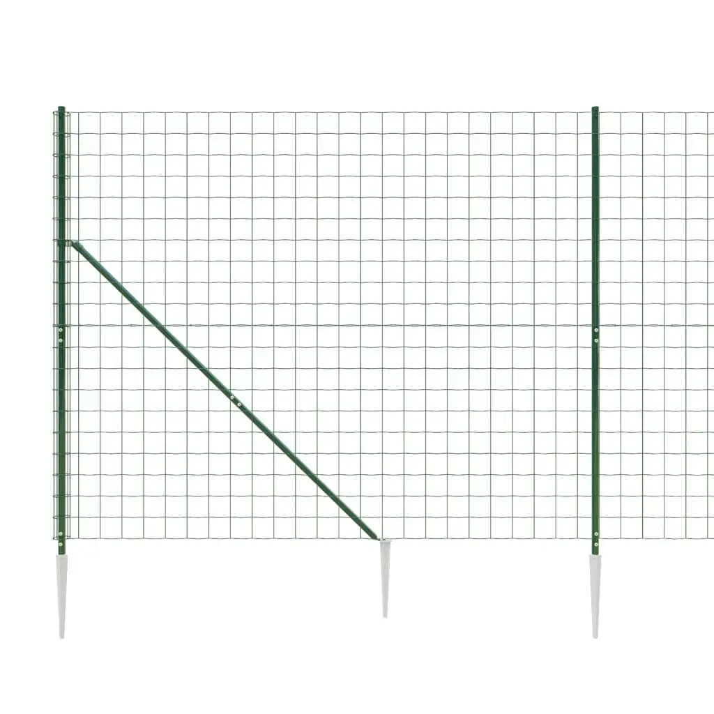 Wire Mesh Fence with Spike Anchors Green 1.4x25 m 154139