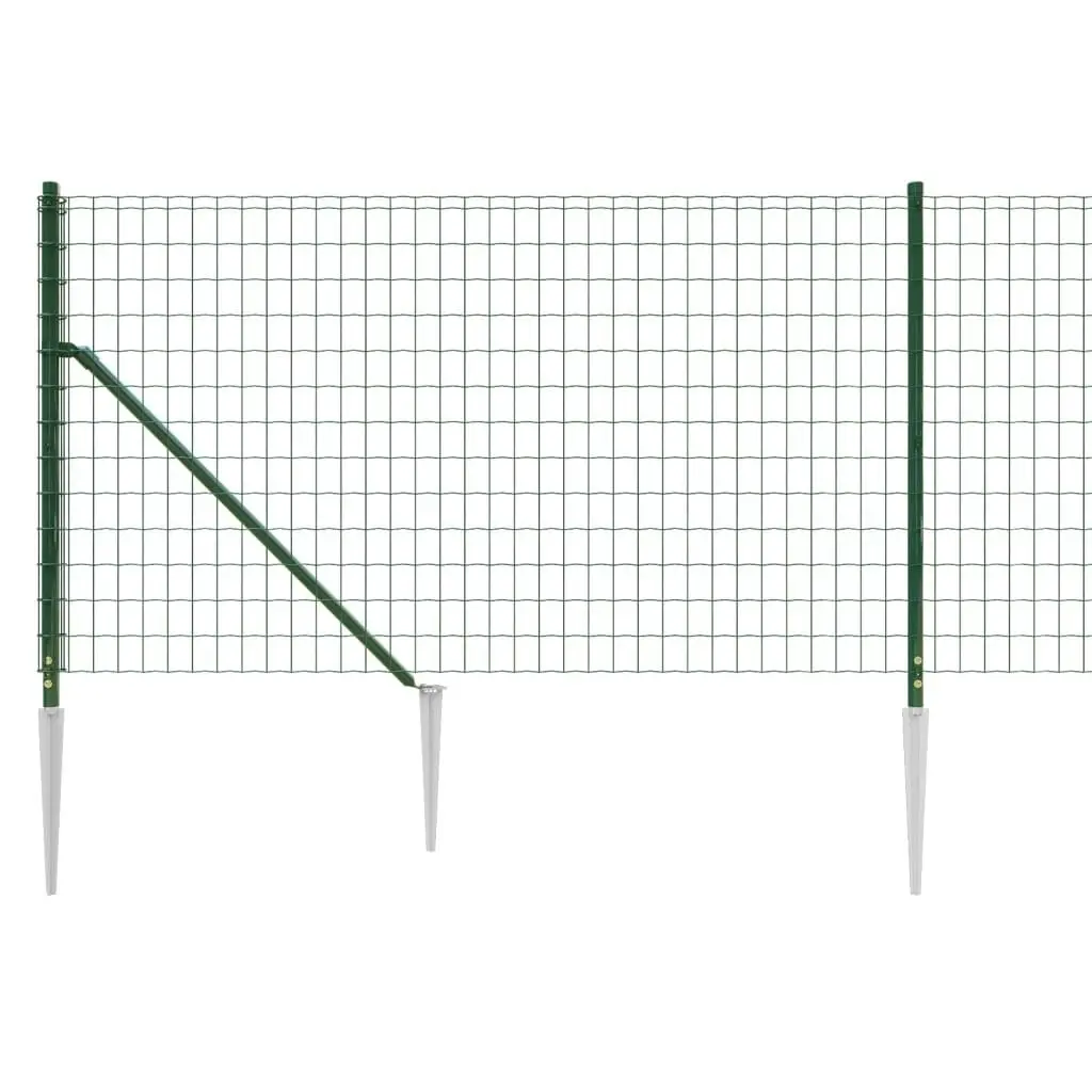 Wire Mesh Fence with Spike Anchors Green 1.1x25 m 154106