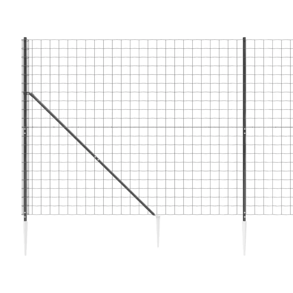 Wire Mesh Fence with Spike Anchors Anthracite 1.4x10 m 154275