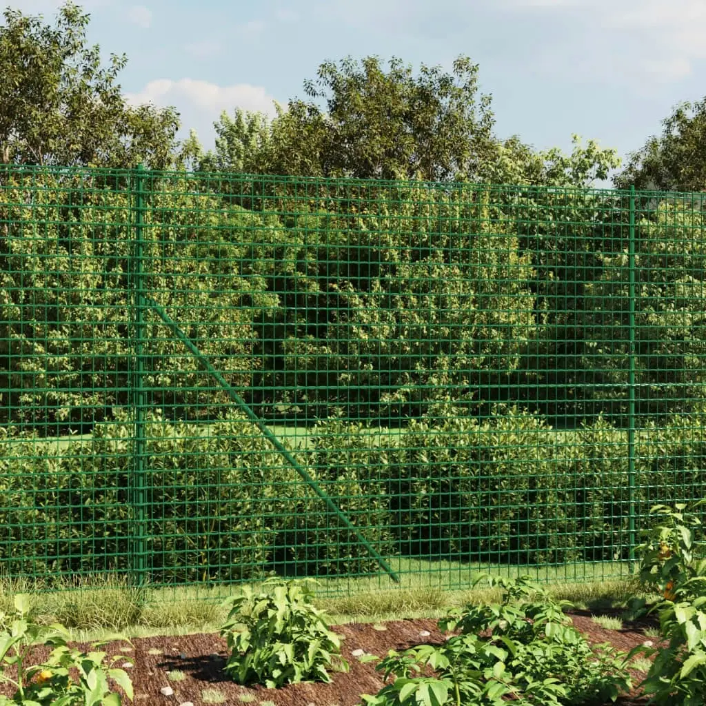 Wire Mesh Fence with Spike Anchors Green 1.4x25 m 154107