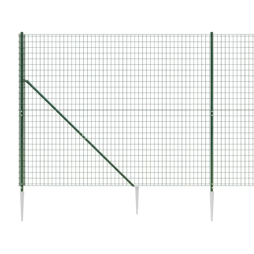 Wire Mesh Fence with Spike Anchors Green 1.4x25 m 154107