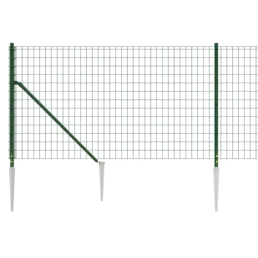 Wire Mesh Fence with Spike Anchors Green 1x25 m 154105