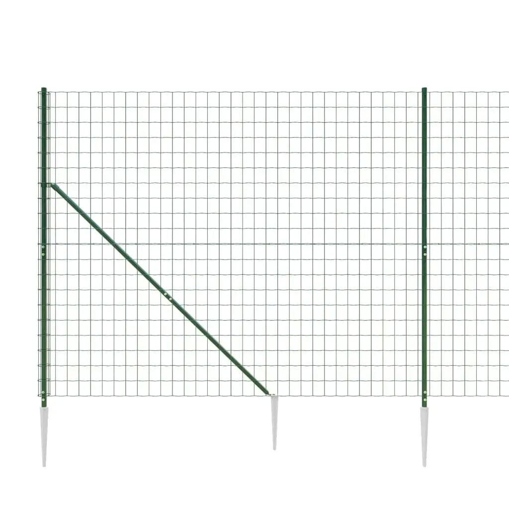 Wire Mesh Fence with Spike Anchors Green 1.6x25 m 154124